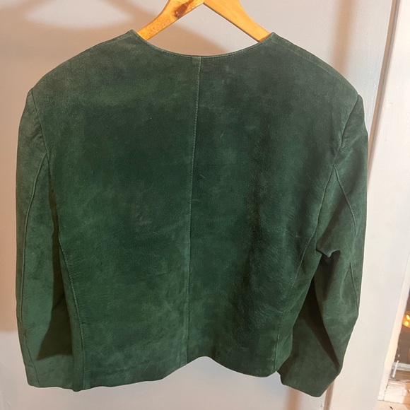 Vintage Forest Green Suede Jacket - Picture 9 of 9